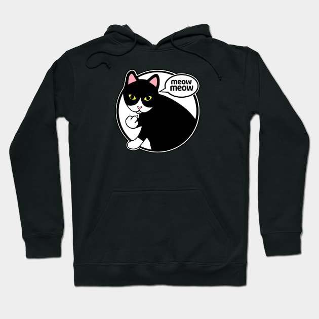 Cat middle finger hoodie new arrivals